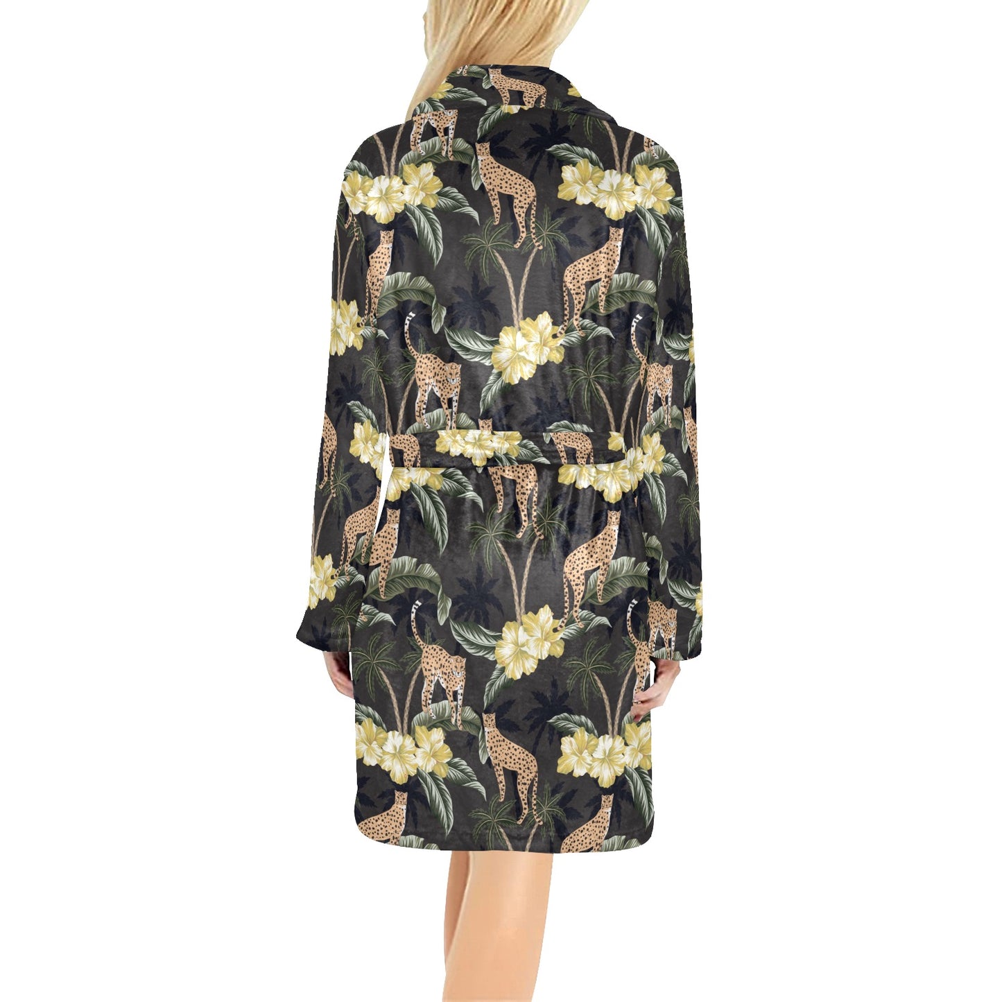 Cheetah Pattern Print Design 04 Women's Fleece Robe