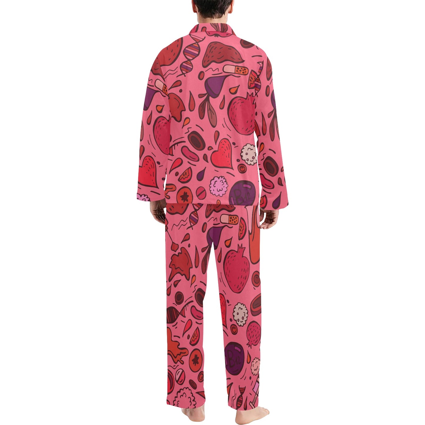 Phlebotomist Pattern Print Design A01 Men's Long Pajama Set