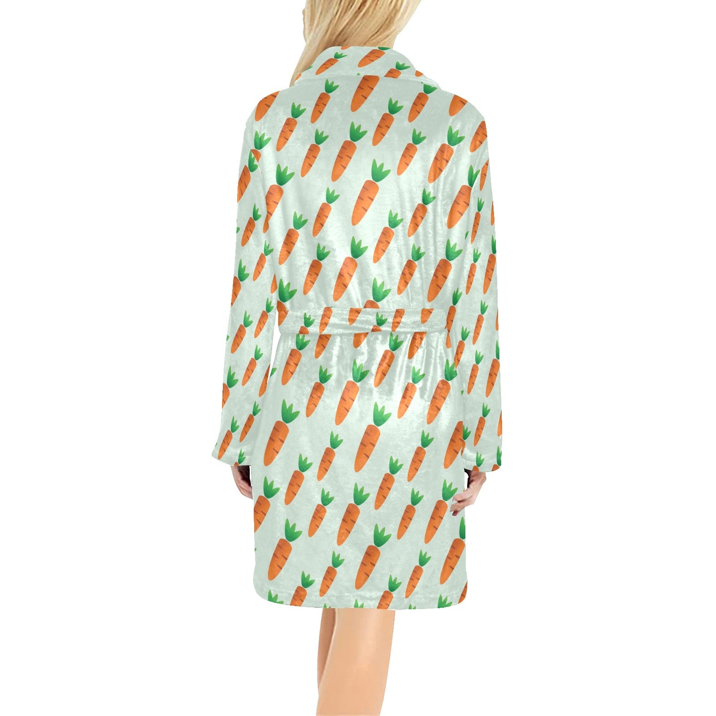 Carrot Pattern Print Design 05 Women's Fleece Robe