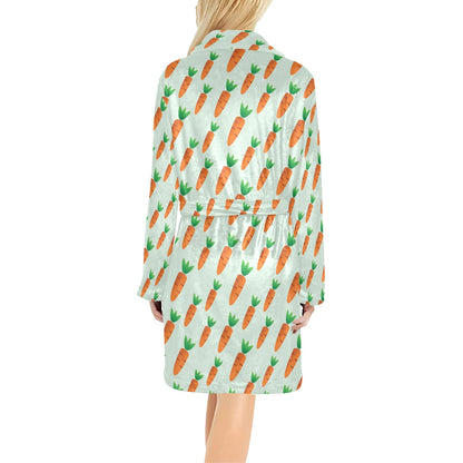Carrot Pattern Print Design 05 Women's Fleece Robe