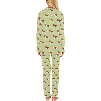 Beagle Pattern Print Design 07 Women's Long Pajama Set