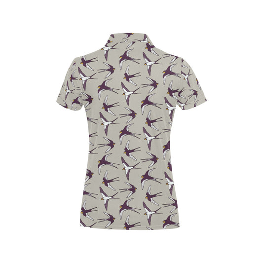 Swallow Bird Pattern Print Design 03 Women's Polo Shirt