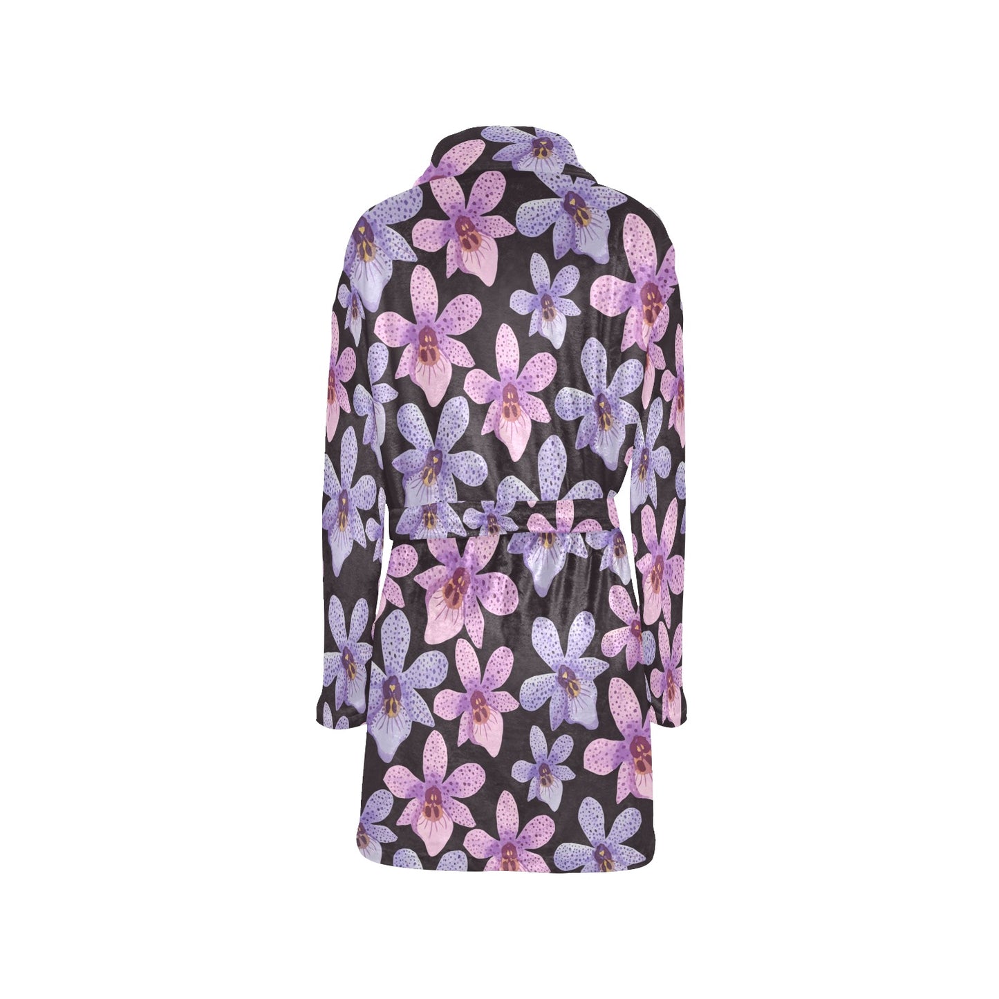 Orchid Pattern Print Design OR08 Women's Fleece Robe