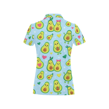 Avocado Pattern Print Design AC09 Women's Polo Shirt