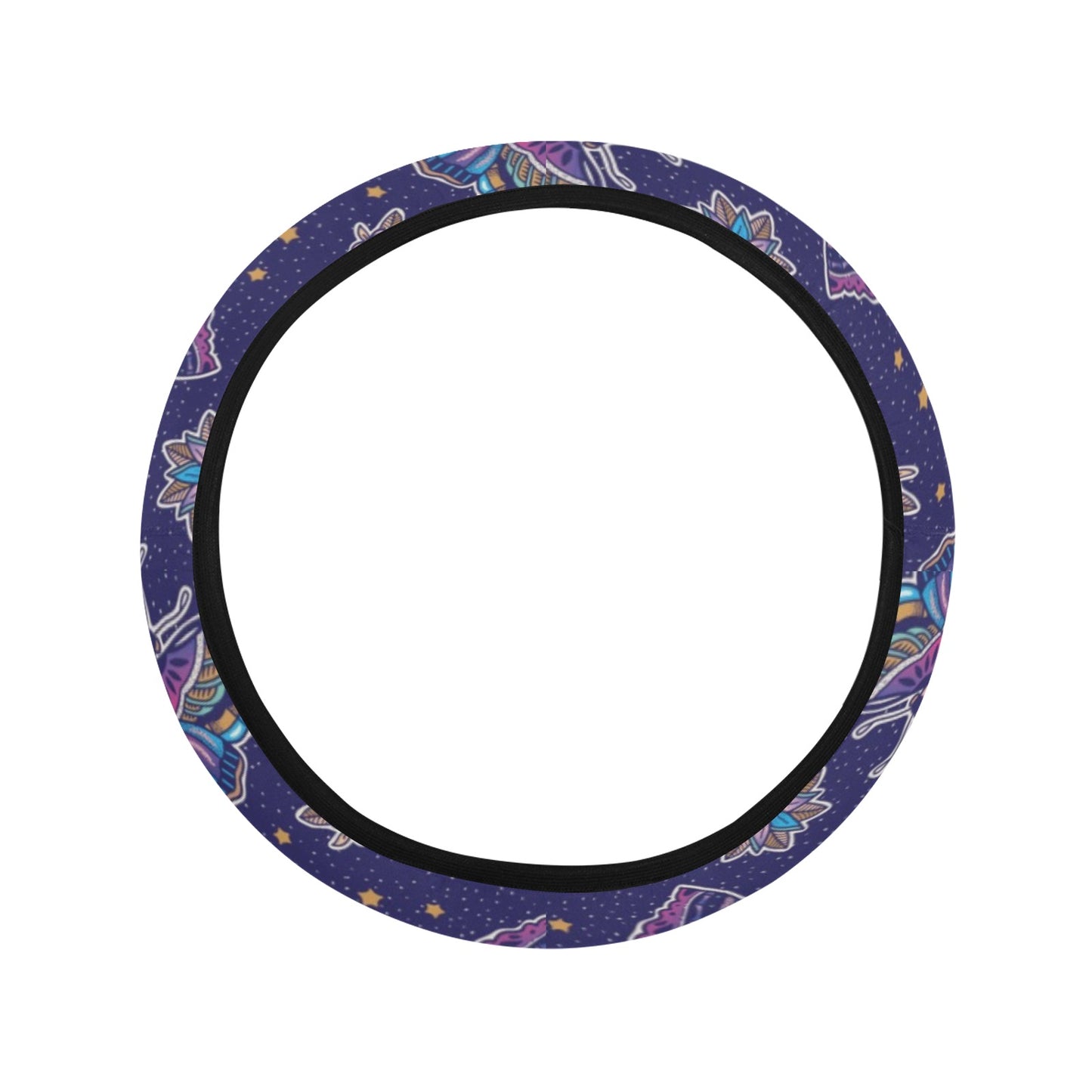 Butterfly Print Design LKS303 Steering Wheel Cover with Elastic Edge