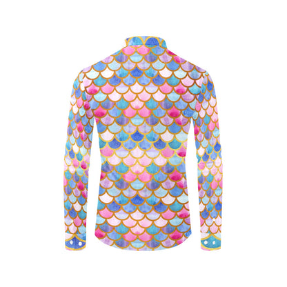 Scales Print Design LKS401 Men's Long Sleeve Dress Shirt
