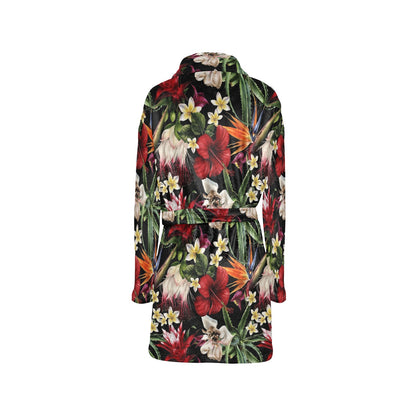 Summer Floral Pattern Print Design SF03 Women's Fleece Robe