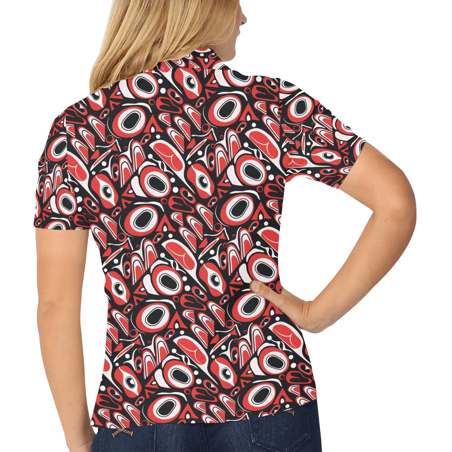 Totem Pole Texture Design Women's Polo Shirt