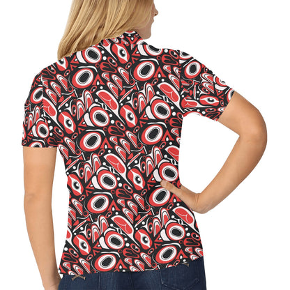 Totem Pole Texture Design Women's Polo Shirt