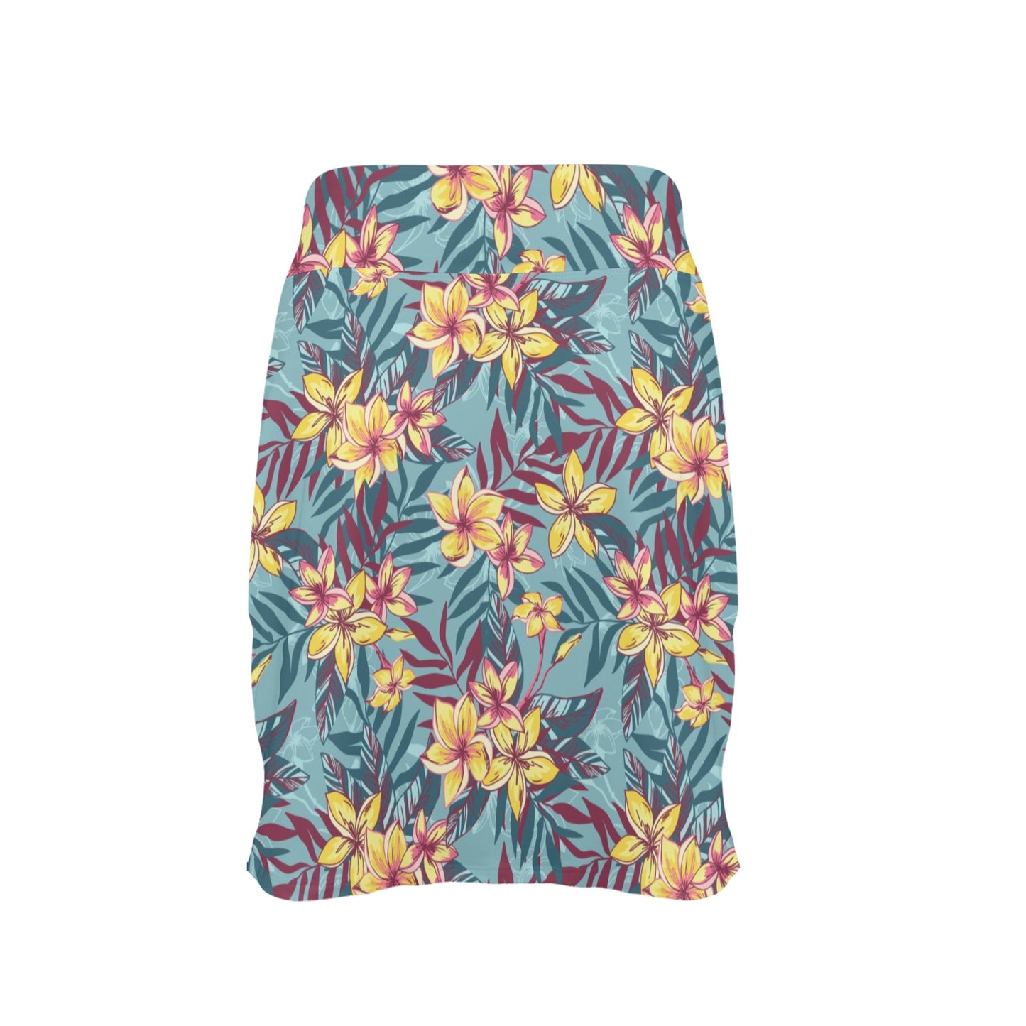 Summer Floral Print Design LKS304 17" Golf & Pickleball Skort with Pockets