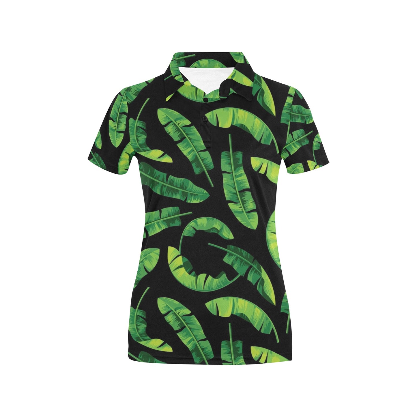 Banana Leaf Pattern Print Design BL02 Women's Polo Shirt