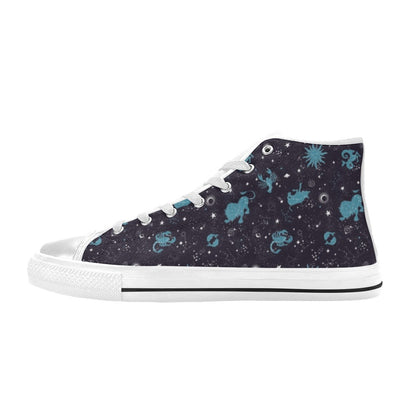 Zodiac Print Design LKS303 Men's High Top Canvas Shoes