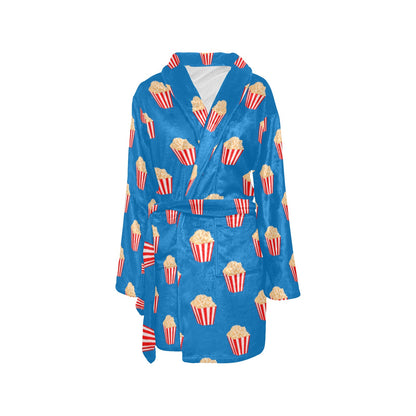 Popcorn Pattern Print Design A04 Women's Fleece Robe