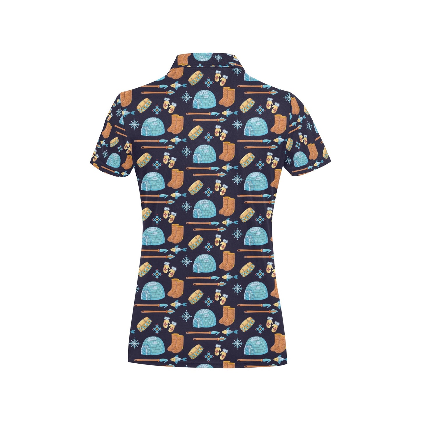 Eskimo Pattern Print Design 02 Women's Polo Shirt