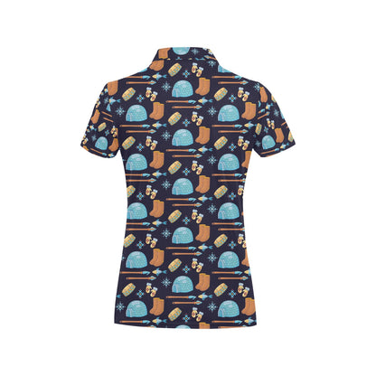 Eskimo Pattern Print Design 02 Women's Polo Shirt