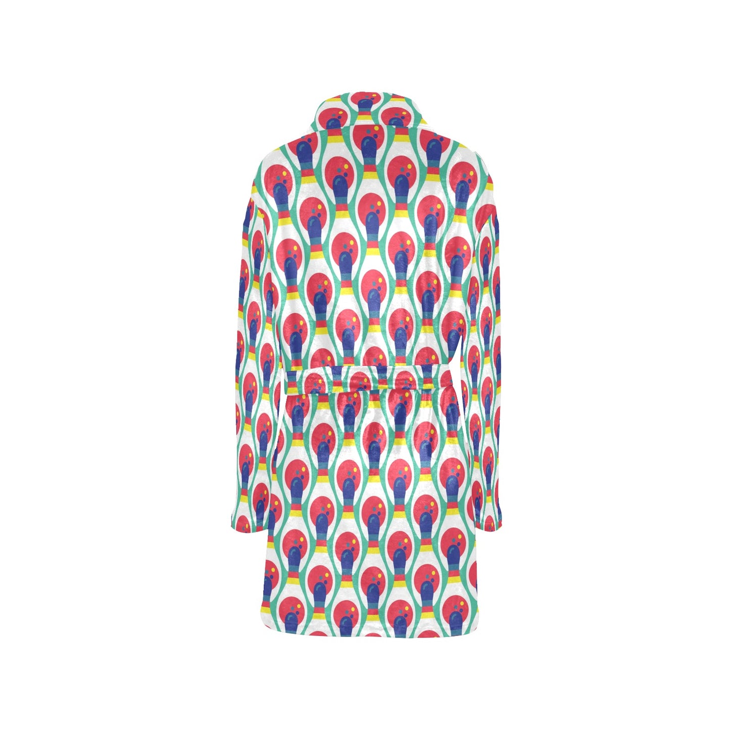 Bowling Pattern Print Design 05 Women's Fleece Robe