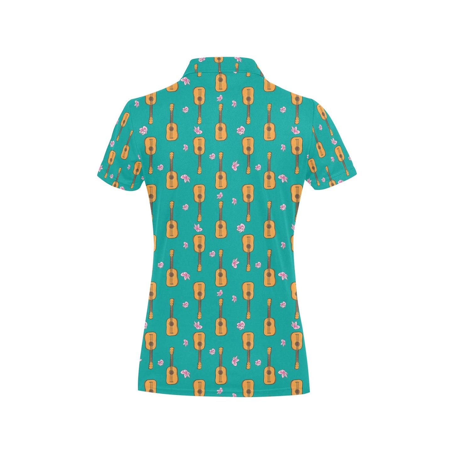 Ukulele Print Design LKS403 Women's Polo Shirt