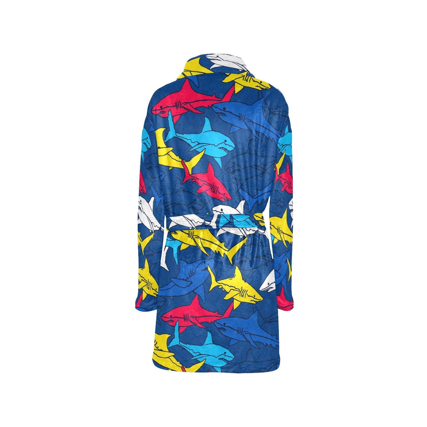 Shark Color Pattern Women's Fleece Robe