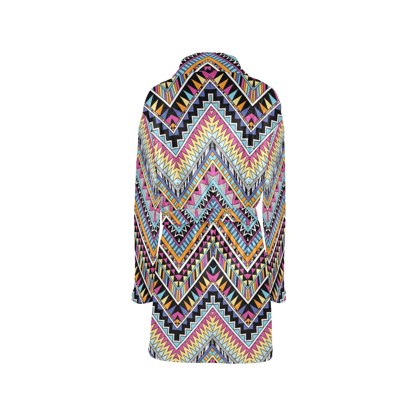 Multicolor zigzag Tribal Aztec Women's Fleece Robe