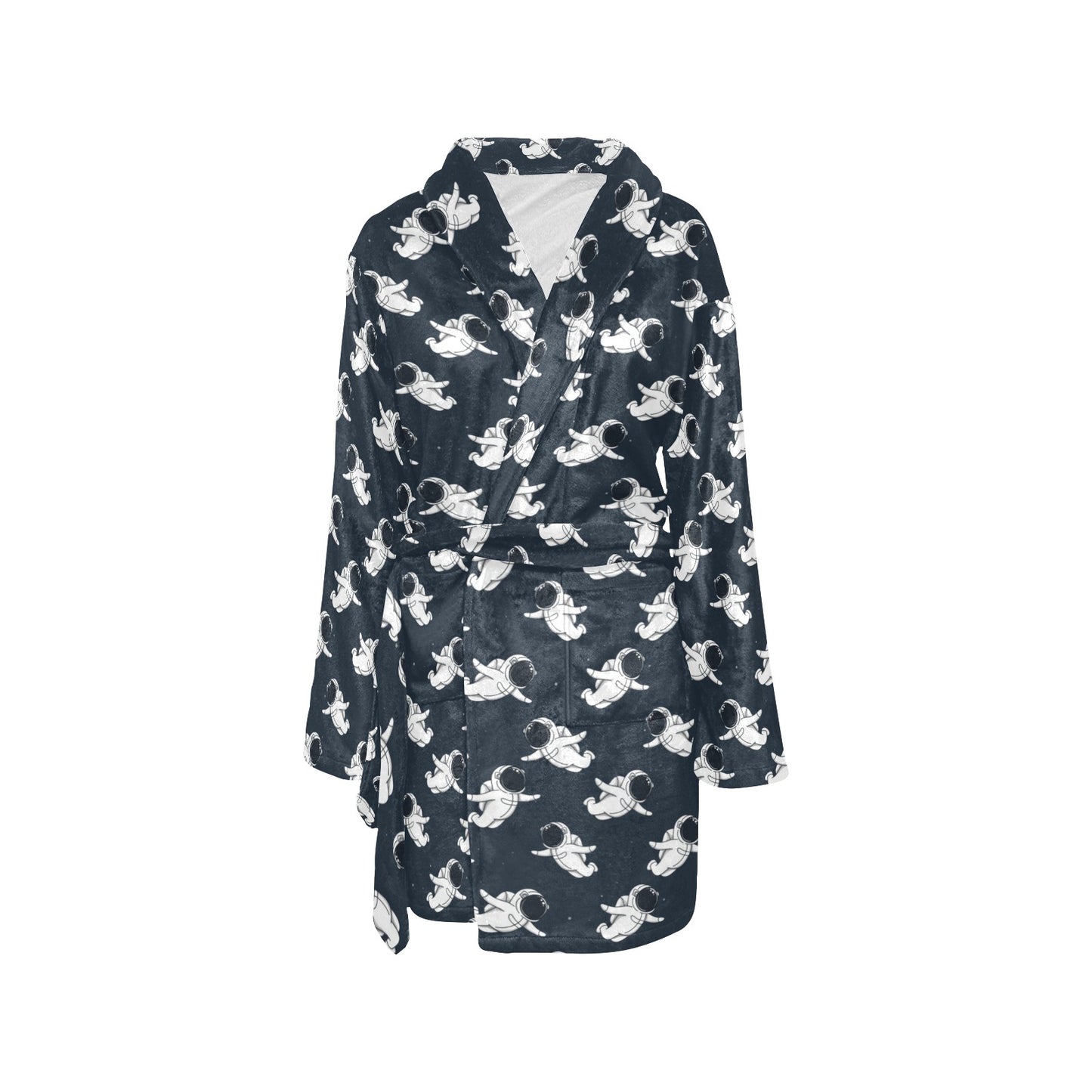 Astronaut Pattern Print Design 02 Women's Fleece Robe