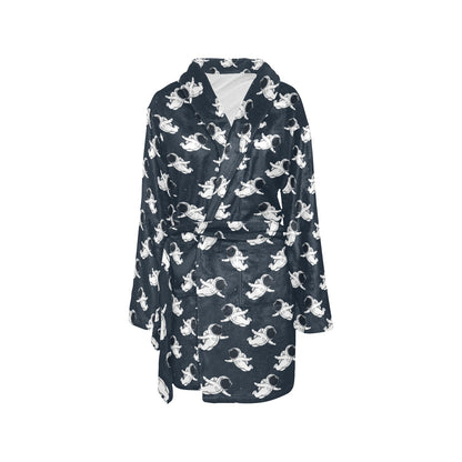 Astronaut Pattern Print Design 02 Women's Fleece Robe