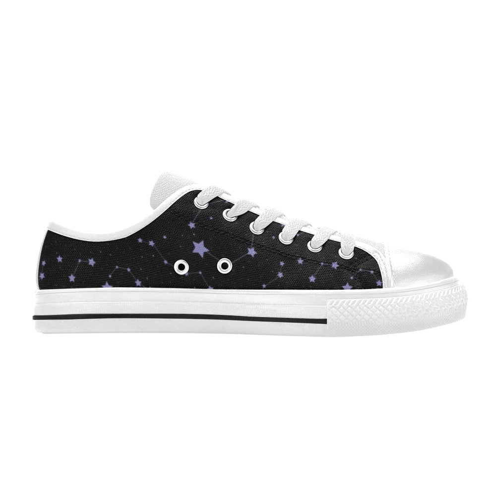 Star Print Design LKS303 Women's White Low Top Shoes