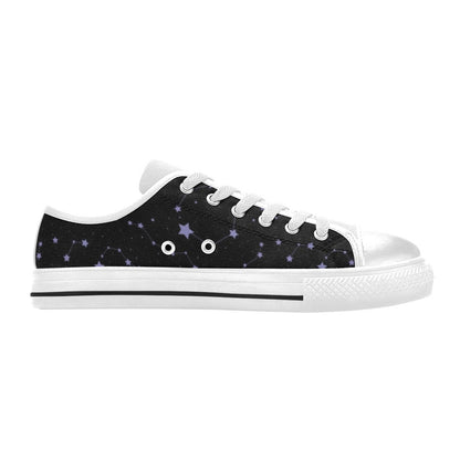 Star Print Design LKS303 Women's White Low Top Shoes