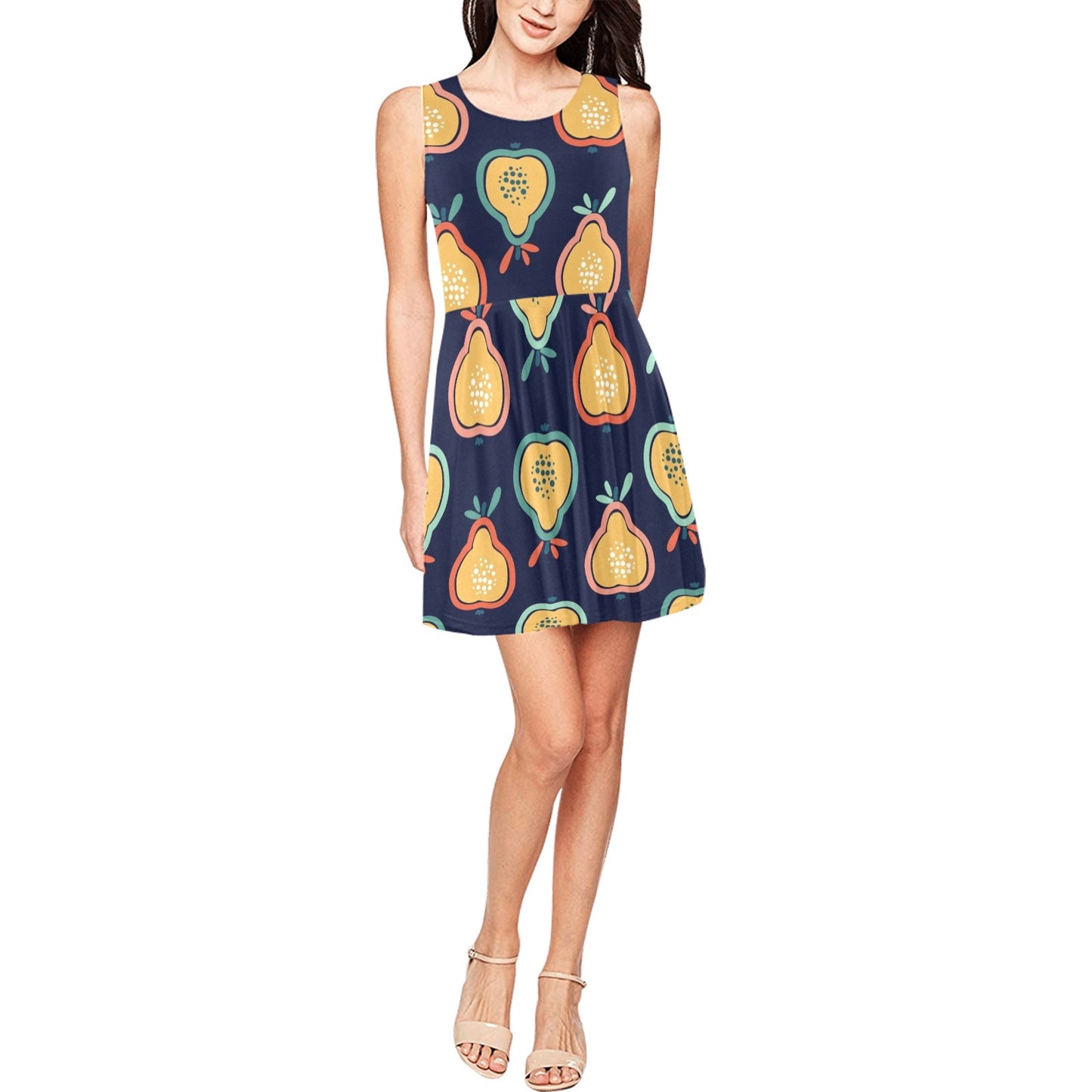 Pear Pattern Print Design PE03 Sleeveless Dress