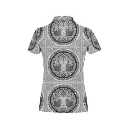 Celtic Tree of life Print Women's Polo Shirt