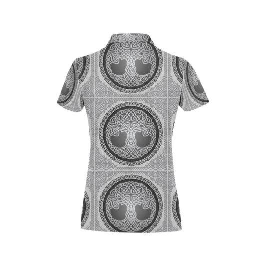 Celtic Tree of life Print Women's Polo Shirt
