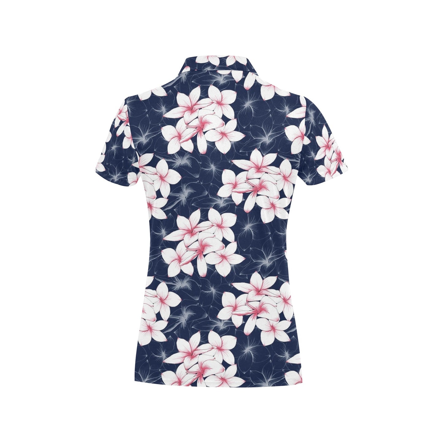 Plumeria Pattern Print Design PM017 Women's Polo Shirt