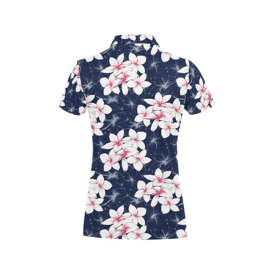Plumeria Pattern Print Design PM017 Women's Polo Shirt