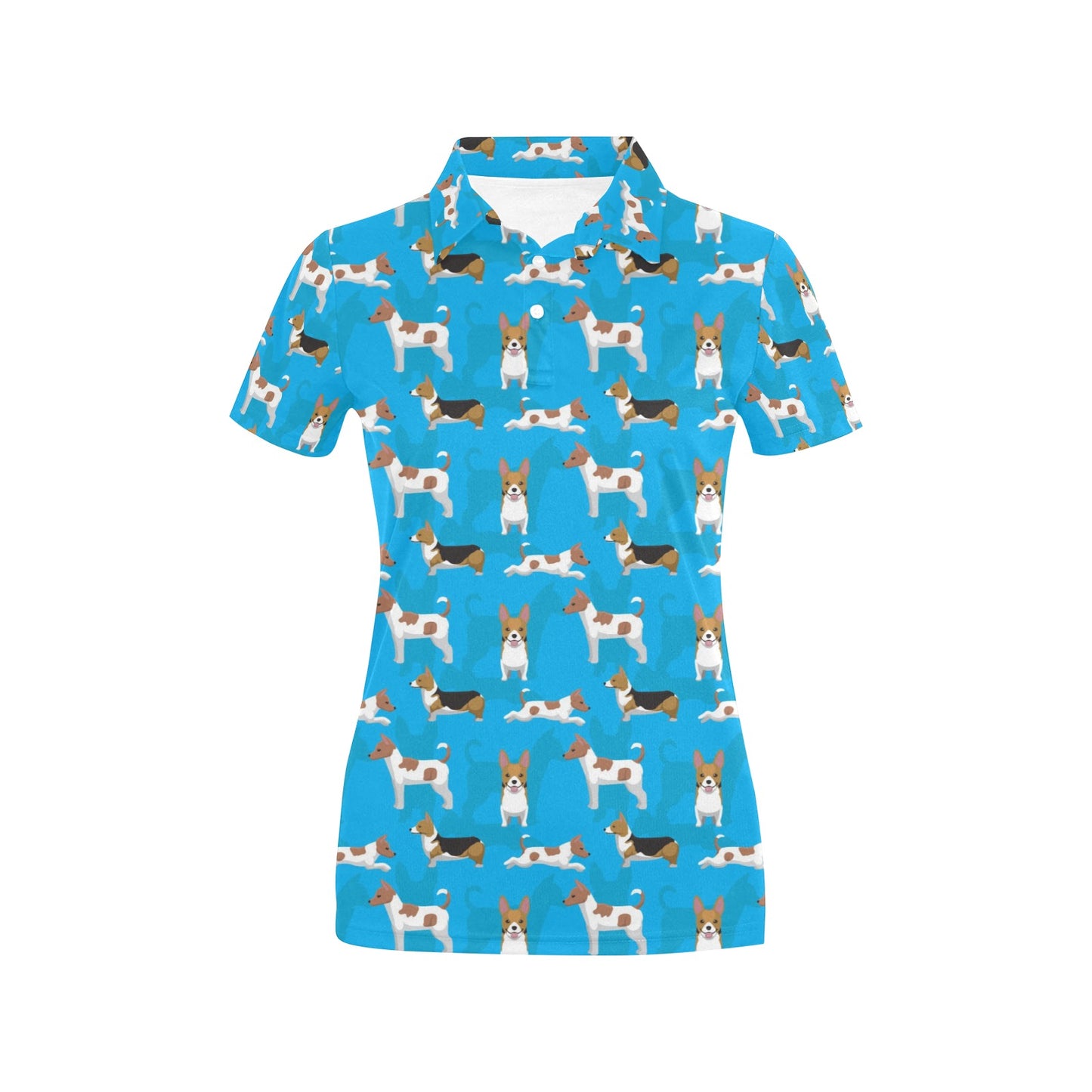 Cardigan Welsh Corgis Pattern Print Design 01 Women's Polo Shirt