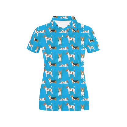 Cardigan Welsh Corgis Pattern Print Design 01 Women's Polo Shirt