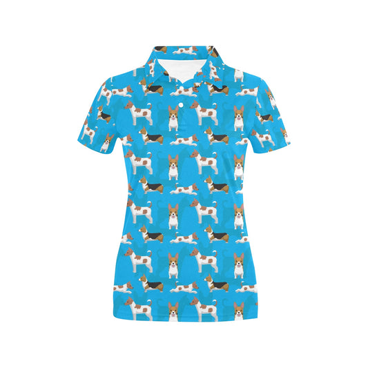 Cardigan Welsh Corgis Pattern Print Design 01 Women's Polo Shirt