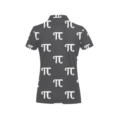 Pi Day Pattern Print Design A01 Women's Polo Shirt