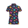 Angelfish Colorful Pattern Print Design 03 Women's Polo Shirt