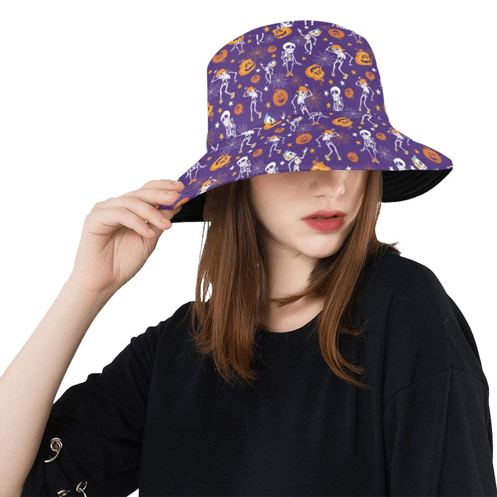 Skeleton Halloween Dance Print Design LKS304 Unisex Bucket Hat