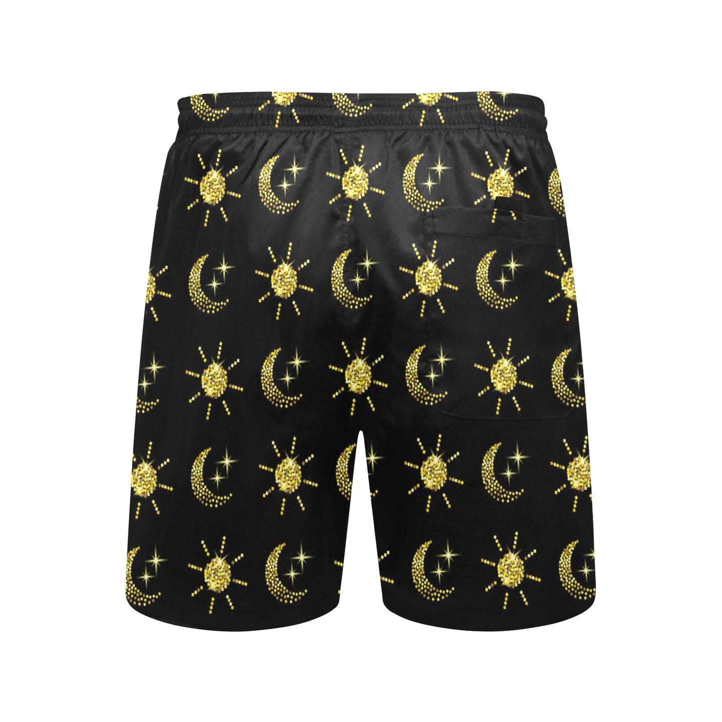 Sun Moon Print Design LKS304 Men's Swim Trunks Beach Shorts