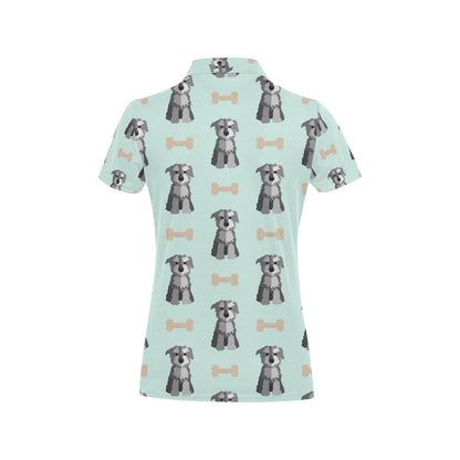 Schnauzers Pattern Print Design A03 Women's Polo Shirt