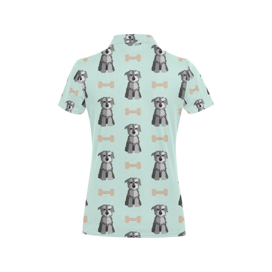 Schnauzers Pattern Print Design A03 Women's Polo Shirt