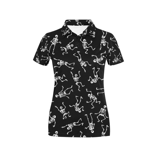 Skeleton Print Design LKS305 Women's Polo Shirt