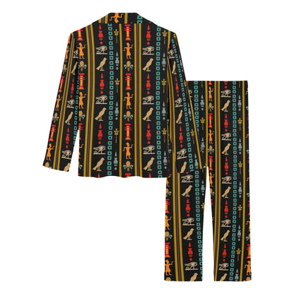 Eye of Horus Egypt Style Pattern Women's Long Pajama Set