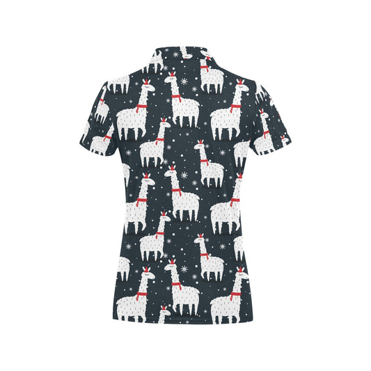 Alpaca Pattern Print Design 04 Women's Polo Shirt