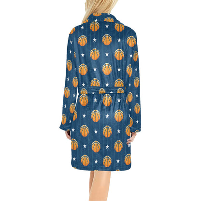 Basketball Star Print Pattern Women's Fleece Robe