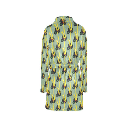 Saxophone Print Design LKS405 Women's Fleece Robe