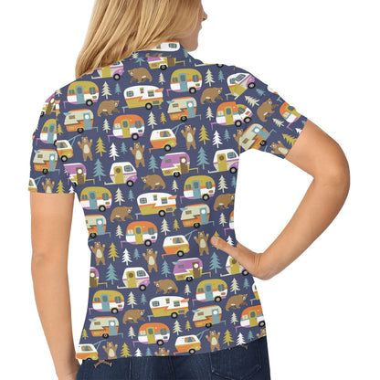 Camper Pattern Print Design 04 Women's Polo Shirt