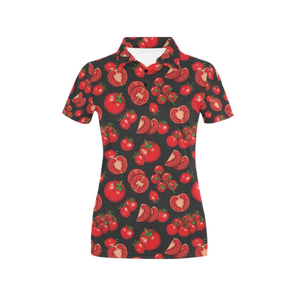 Tomato Print Design LKS303 Women's Polo Shirt