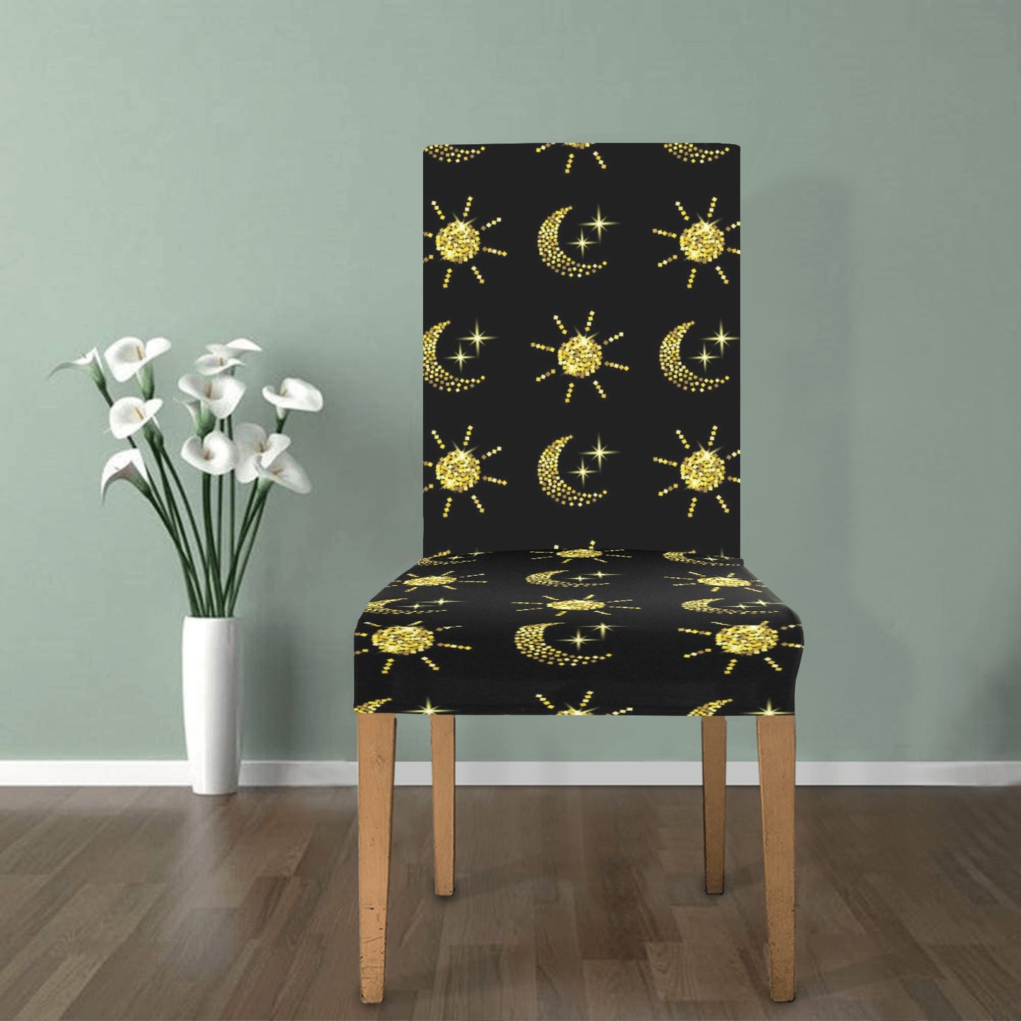 Sun Moon Print Design LKS304 Dining Chair Slipcover