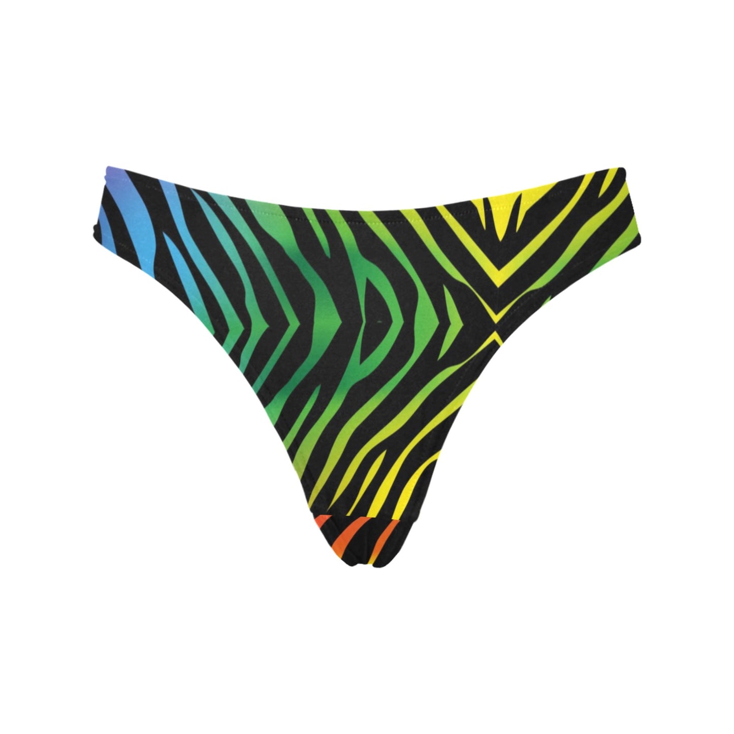 Rainbow Zebra Themed Print Women's Thongs